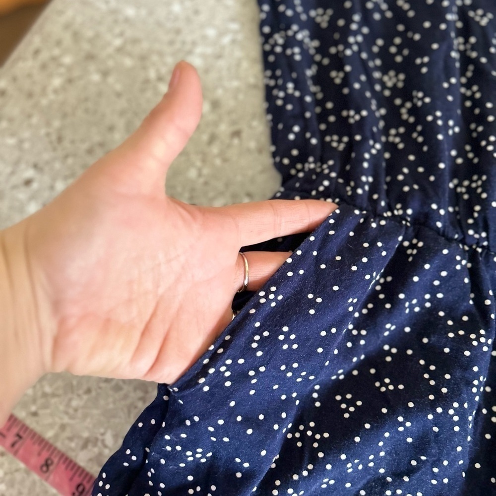 POPSUGAR medium Navy Blue Polka Dot Jumpsuit - Picture 11 of 12